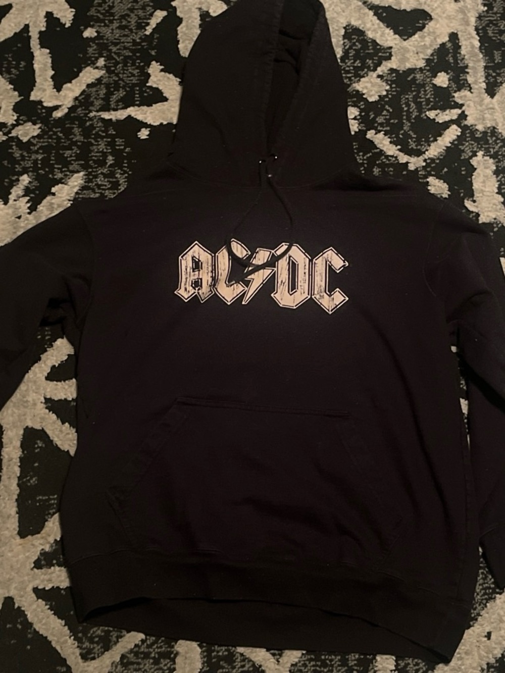 AC/DC Black Crewneck Sweatshirt with White Logo